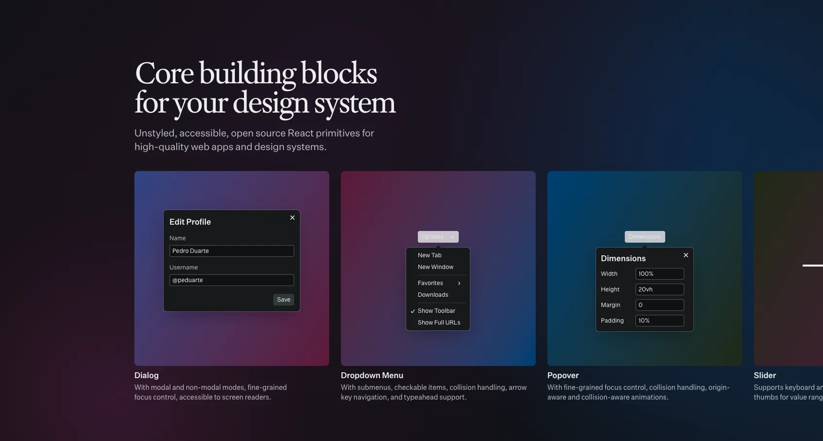Radix UI Banner